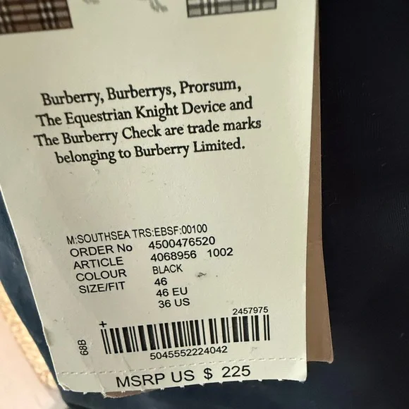 Burberry Charcoal black Men's Dress Trousers